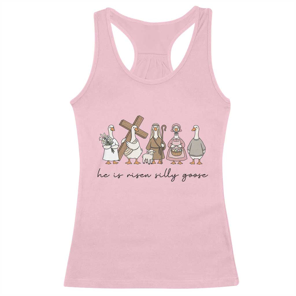 He Is Risen Silly Goose Racerback Tank Top Funny Christian Easter