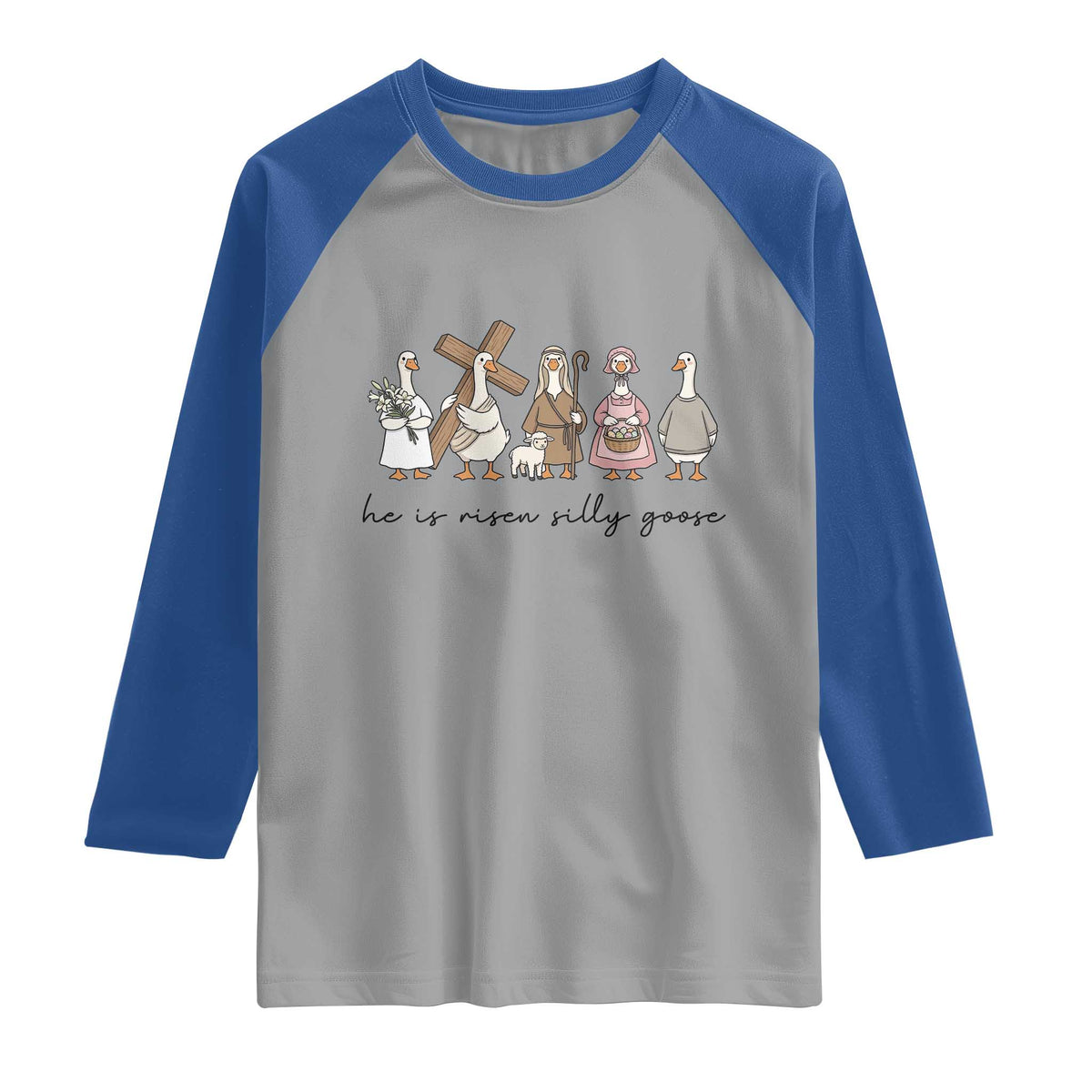 He Is Risen Silly Goose Raglan Shirt Funny Christian Easter