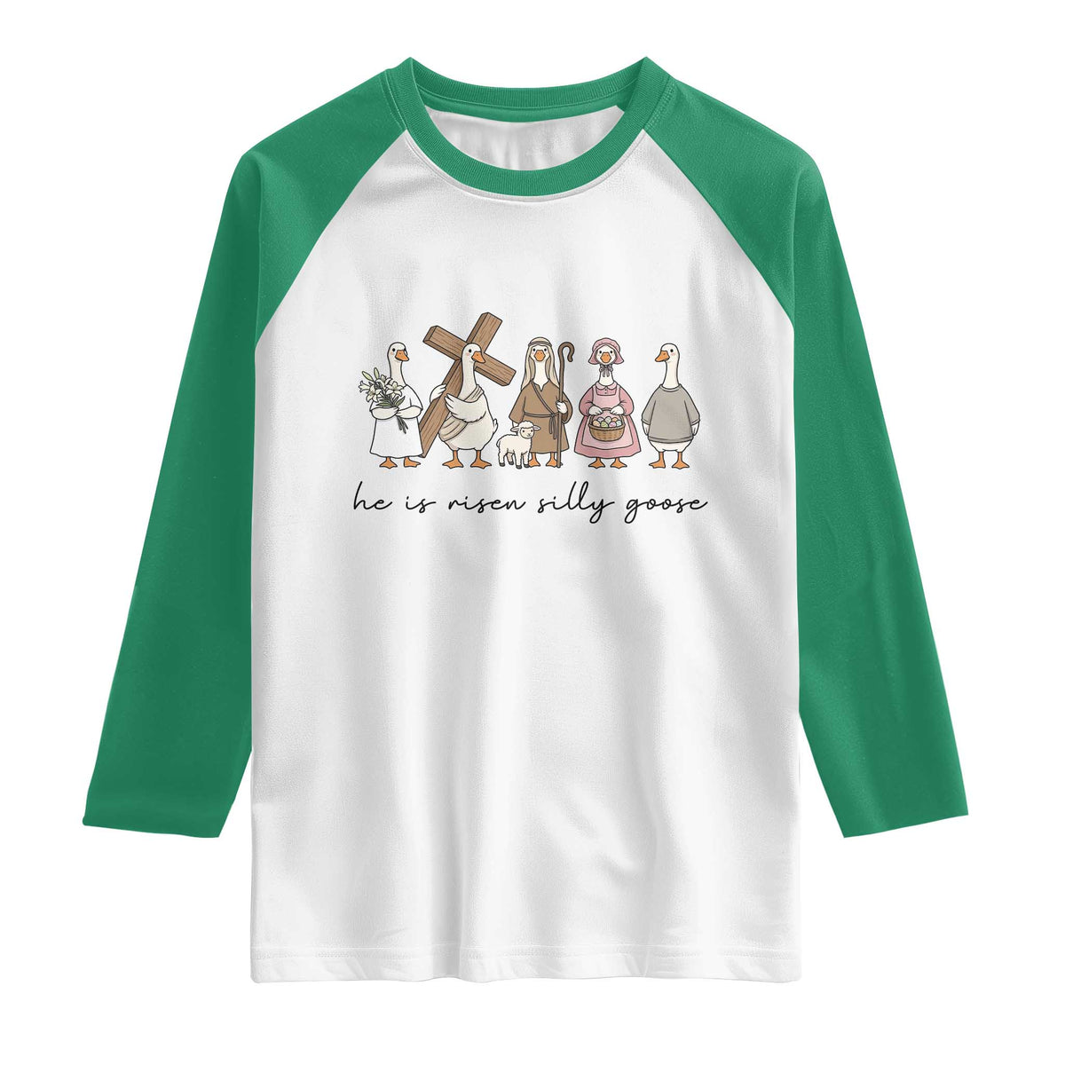 He Is Risen Silly Goose Raglan Shirt Funny Christian Easter