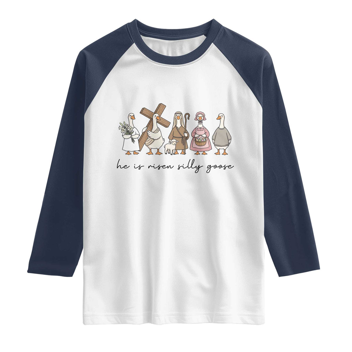 He Is Risen Silly Goose Raglan Shirt Funny Christian Easter