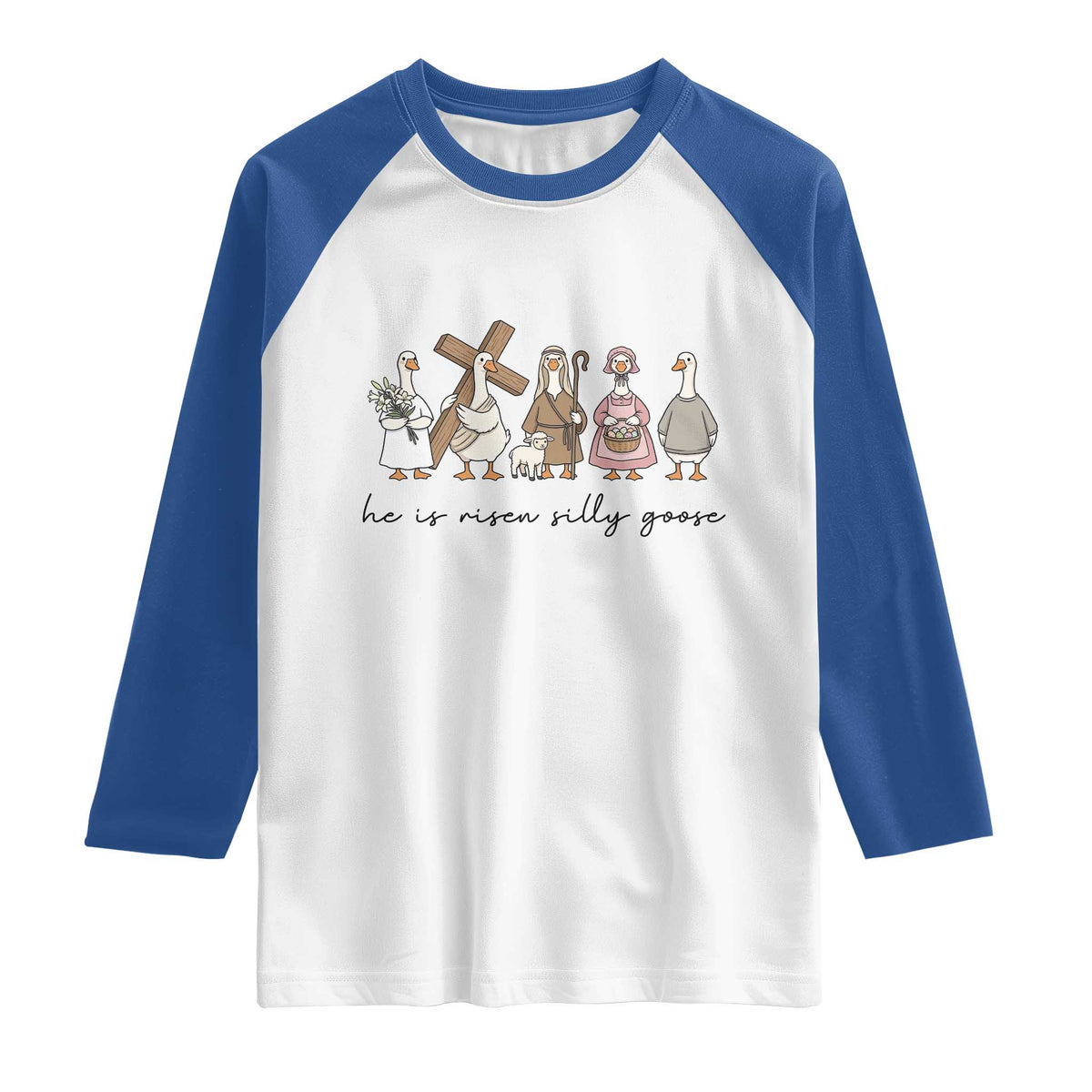 He Is Risen Silly Goose Raglan Shirt Funny Christian Easter