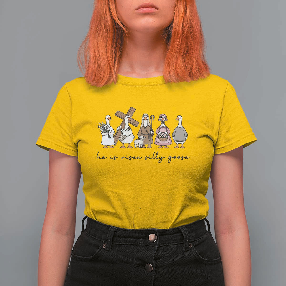 He Is Risen Silly Goose T Shirt For Women Funny Christian Easter