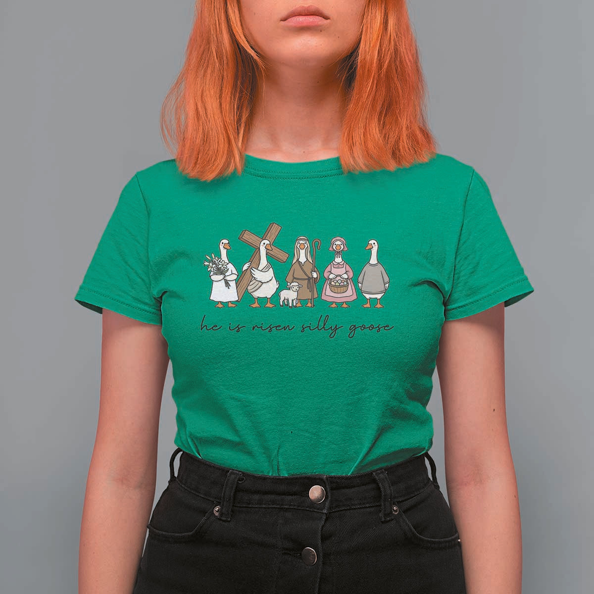 He Is Risen Silly Goose T Shirt For Women Funny Christian Easter