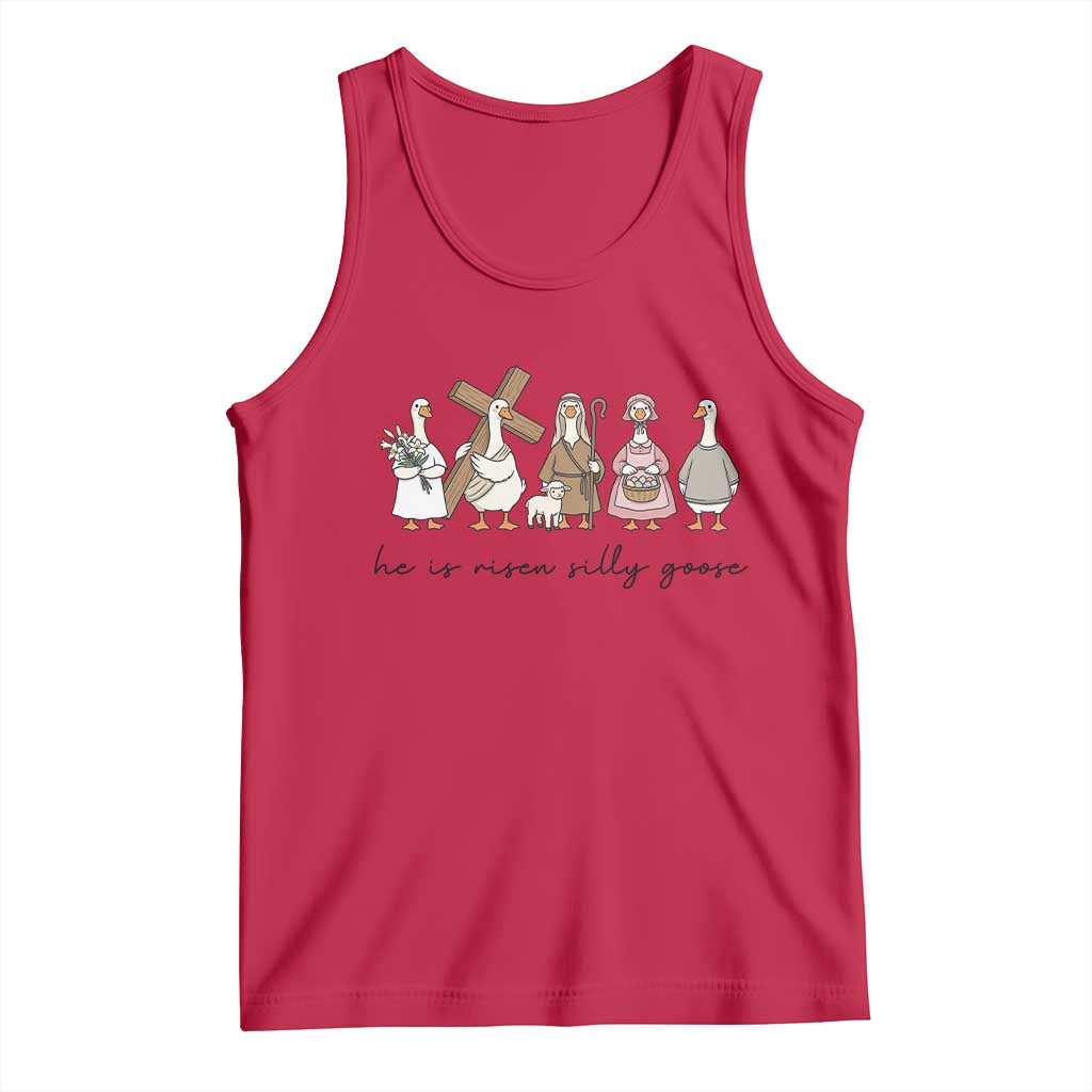 He Is Risen Silly Goose Tank Top Funny Christian Easter