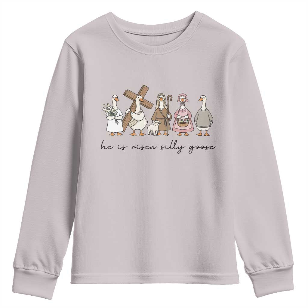 He Is Risen Silly Goose Youth Sweatshirt Funny Christian Easter