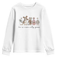 He Is Risen Silly Goose Youth Sweatshirt Funny Christian Easter