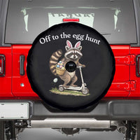Off To The Egg Hunt Spare Tire Cover Funny Easter Raccoon