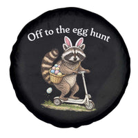 Off To The Egg Hunt Spare Tire Cover Funny Easter Raccoon