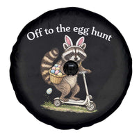 Off To The Egg Hunt Spare Tire Cover Funny Easter Raccoon
