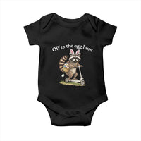 Off To The Egg Hunt Baby Onesie Funny Easter Raccoon