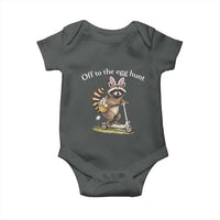 Off To The Egg Hunt Baby Onesie Funny Easter Raccoon