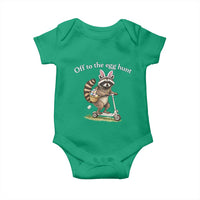 Off To The Egg Hunt Baby Onesie Funny Easter Raccoon