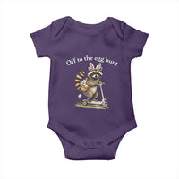 Off To The Egg Hunt Baby Onesie Funny Easter Raccoon