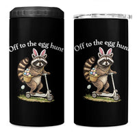 Off To The Egg Hunt 4 in 1 Can Cooler Tumbler Funny Easter Raccoon