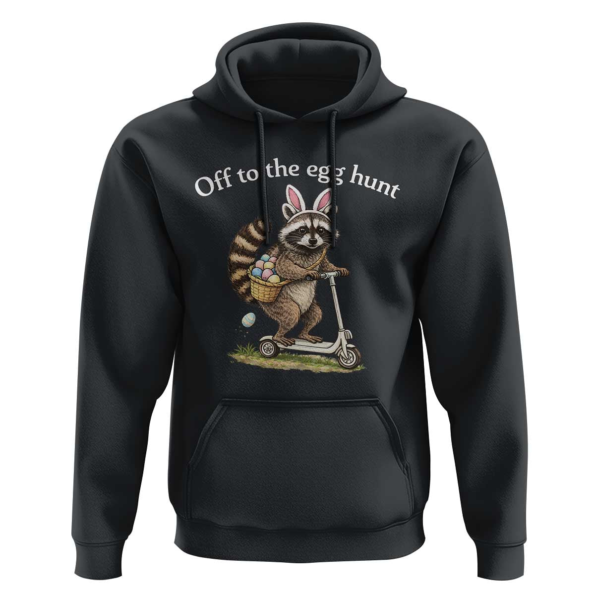 Off To The Egg Hunt Hoodie Funny Easter Raccoon