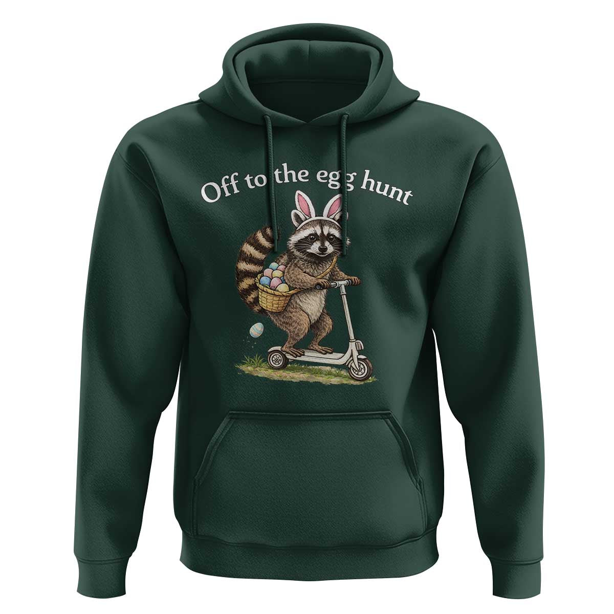 Off To The Egg Hunt Hoodie Funny Easter Raccoon