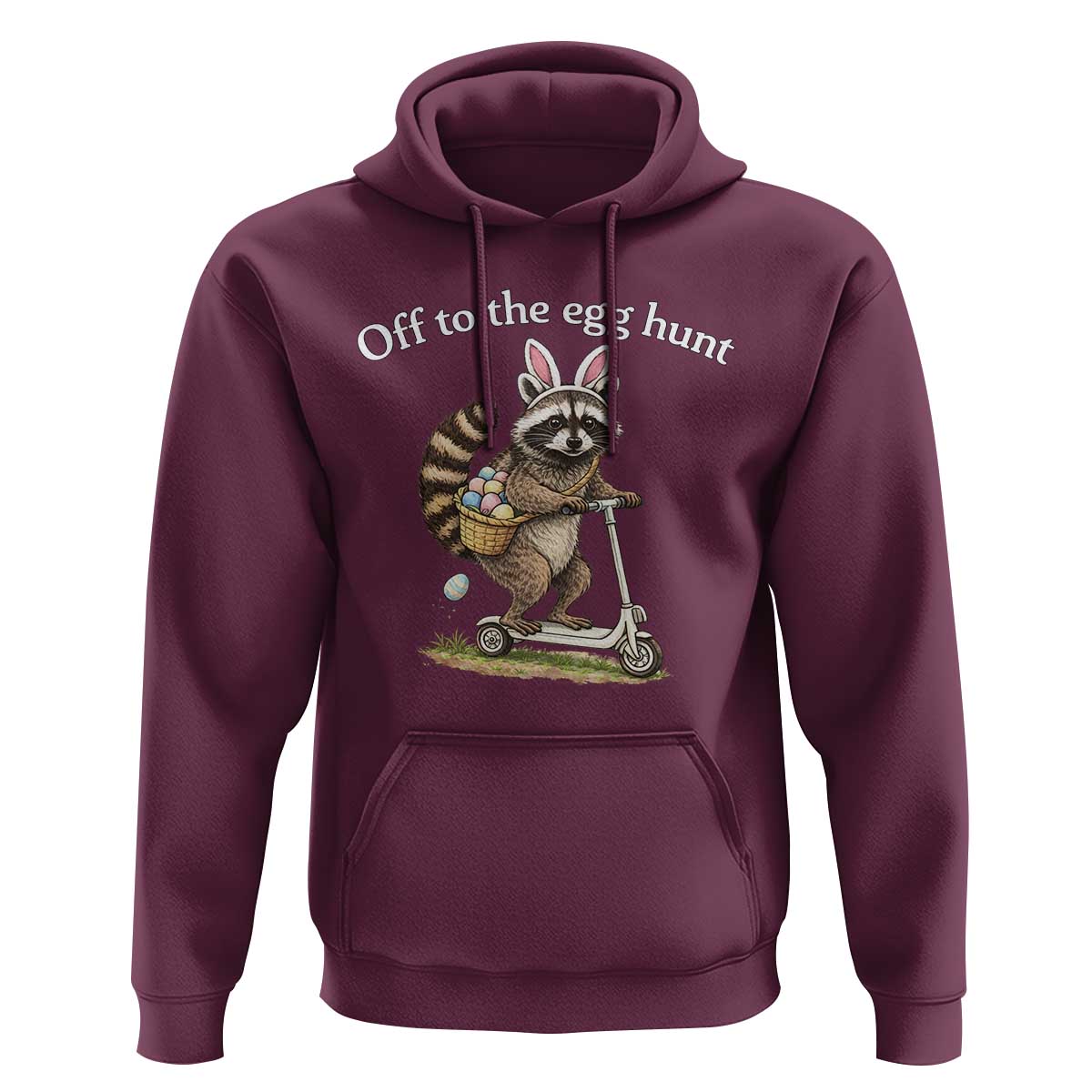 Off To The Egg Hunt Hoodie Funny Easter Raccoon