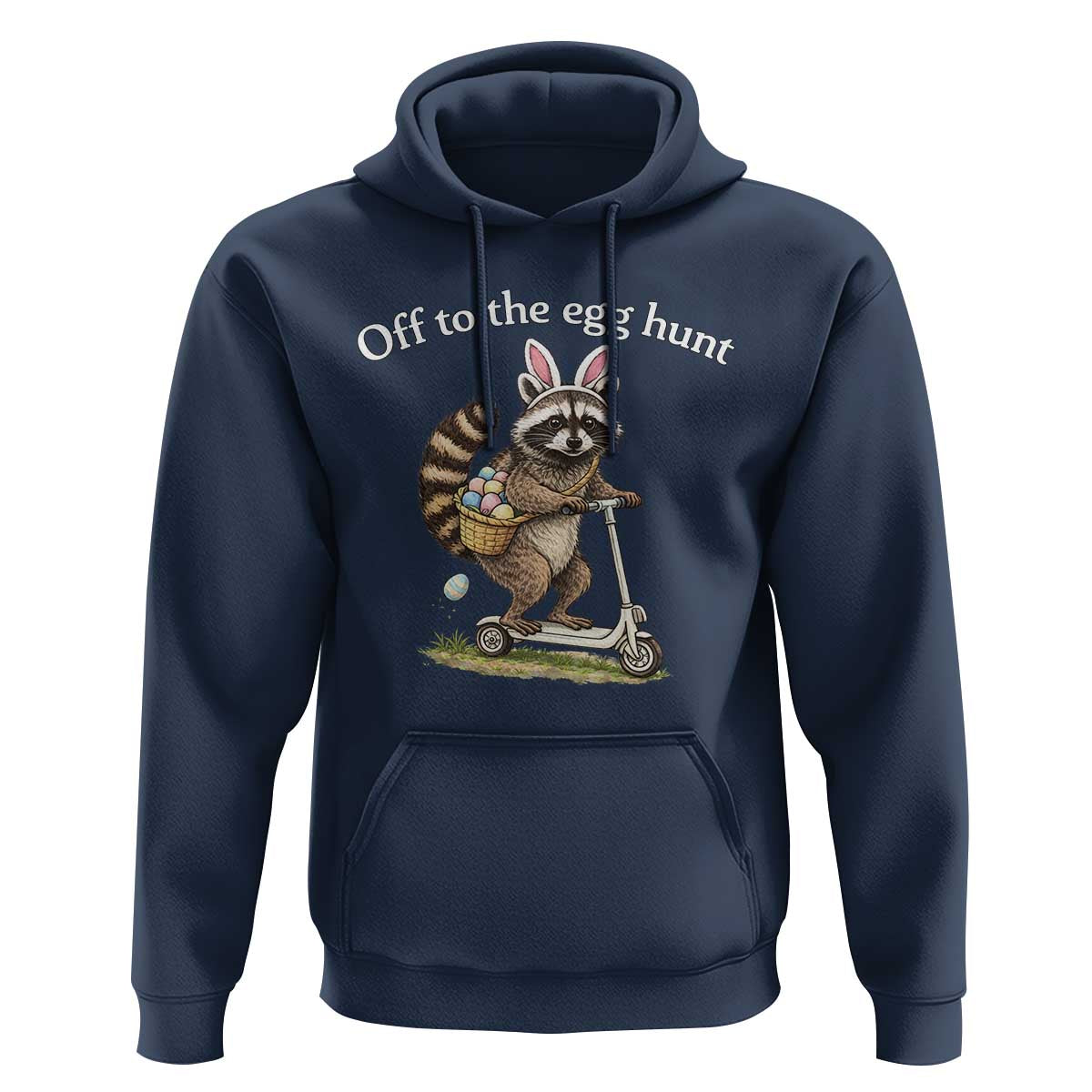 Off To The Egg Hunt Hoodie Funny Easter Raccoon