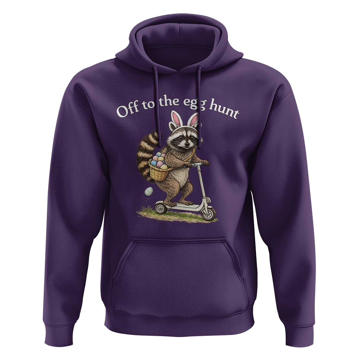Off To The Egg Hunt Hoodie Funny Easter Raccoon