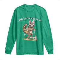 Off To The Egg Hunt Long Sleeve Shirt Funny Easter Raccoon