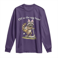 Off To The Egg Hunt Long Sleeve Shirt Funny Easter Raccoon