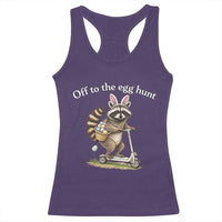 Off To The Egg Hunt Racerback Tank Top Funny Easter Raccoon