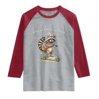 Off To The Egg Hunt Raglan Shirt Funny Easter Raccoon