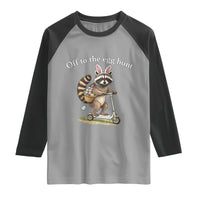 Off To The Egg Hunt Raglan Shirt Funny Easter Raccoon