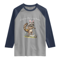 Off To The Egg Hunt Raglan Shirt Funny Easter Raccoon
