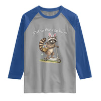Off To The Egg Hunt Raglan Shirt Funny Easter Raccoon