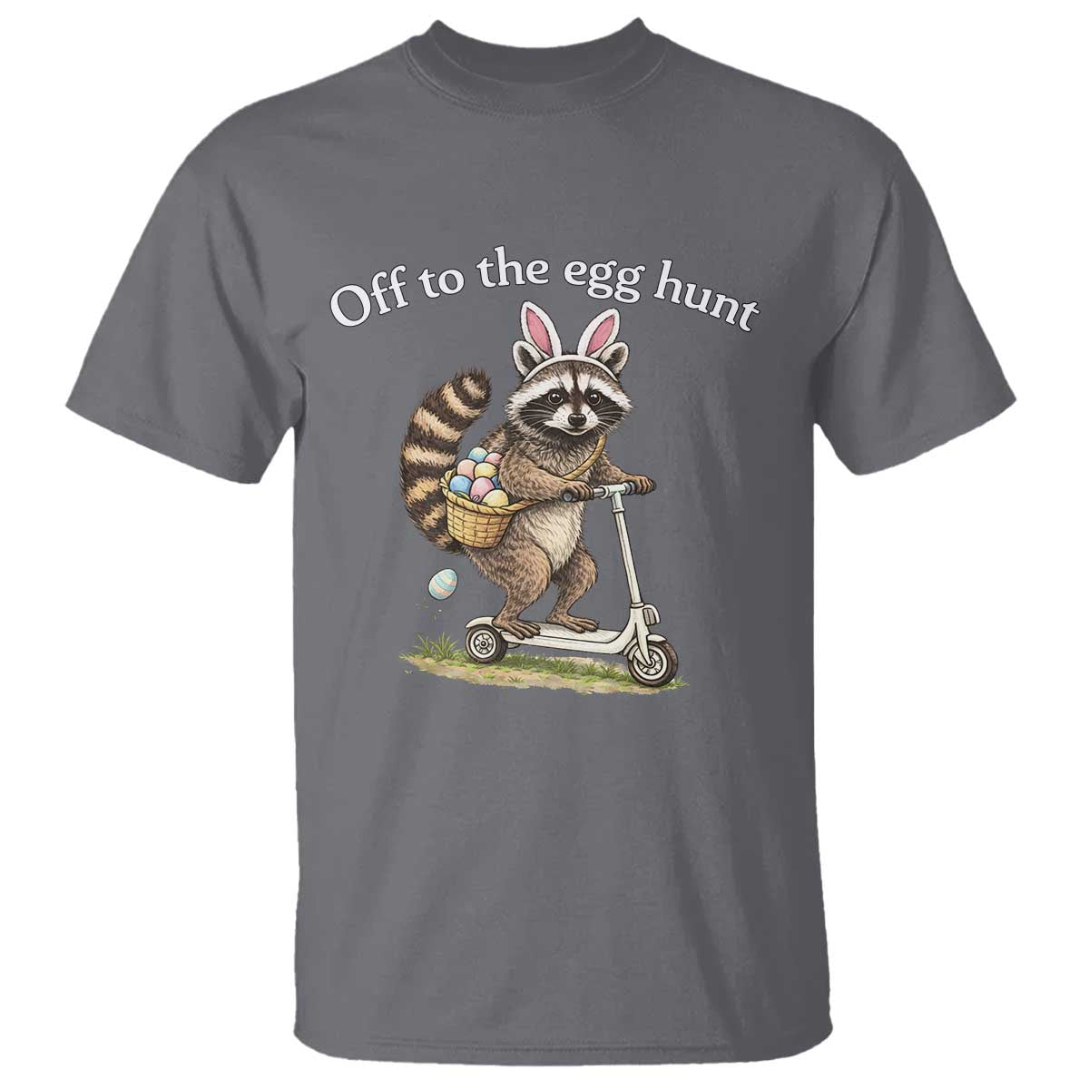 Off To The Egg Hunt T Shirt Funny Easter Raccoon
