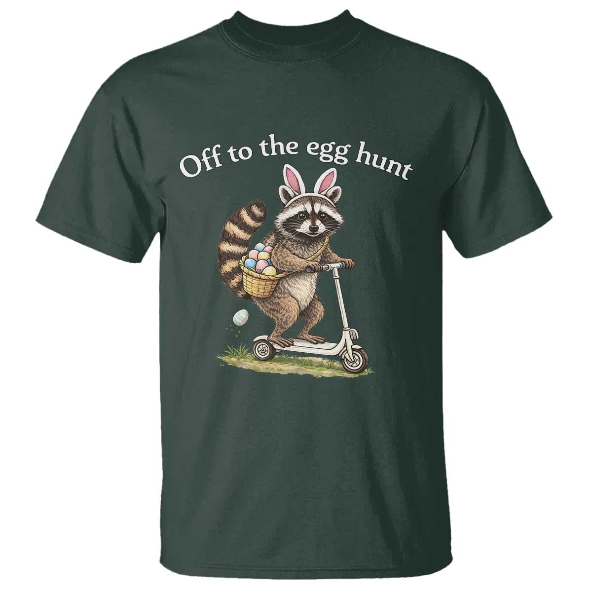 Off To The Egg Hunt T Shirt Funny Easter Raccoon