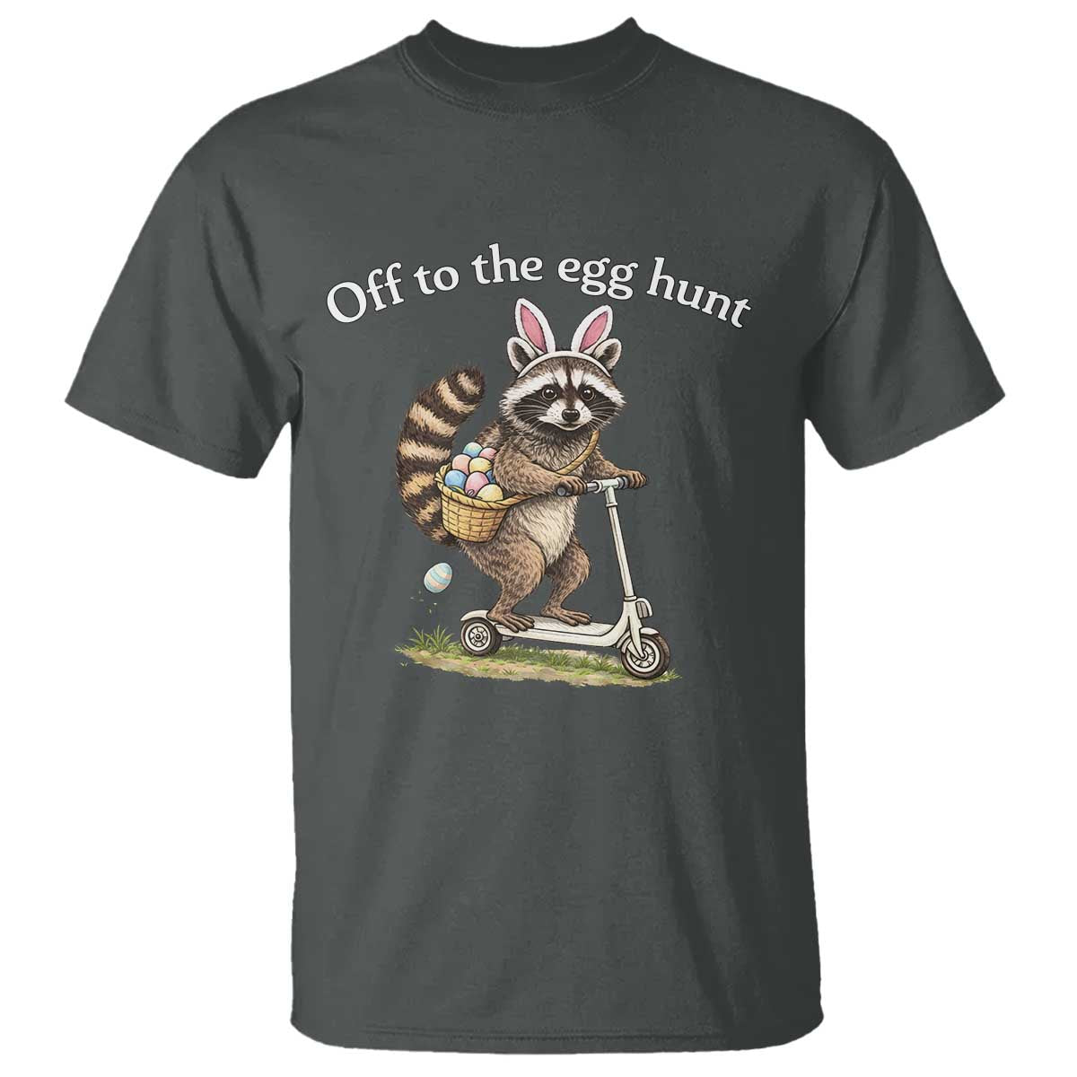 Off To The Egg Hunt T Shirt Funny Easter Raccoon