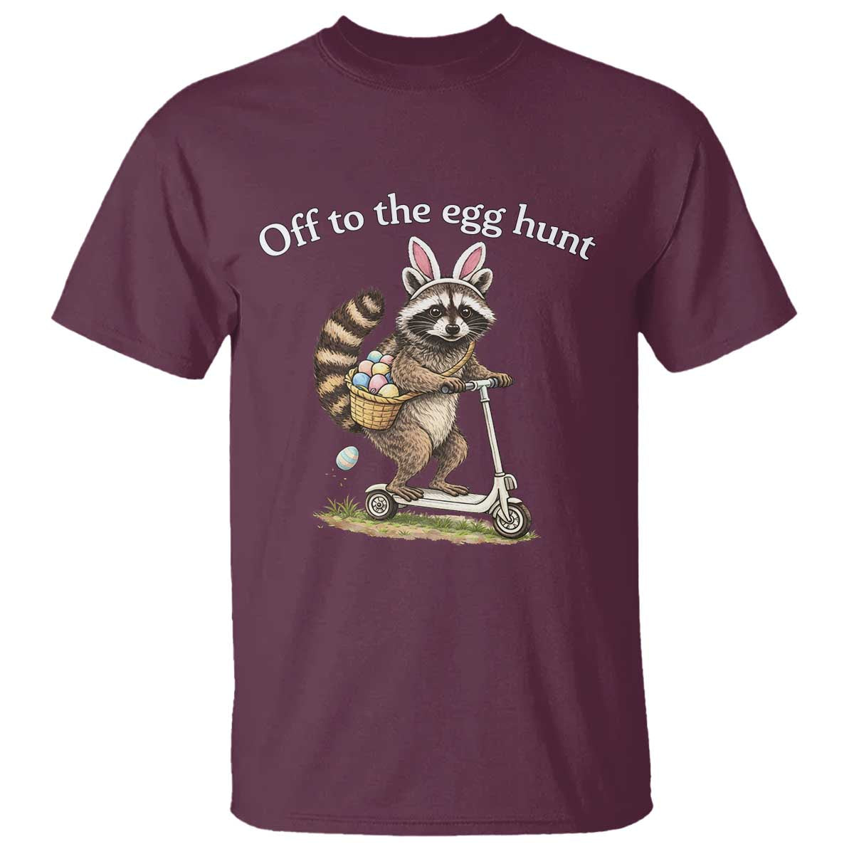 Off To The Egg Hunt T Shirt Funny Easter Raccoon