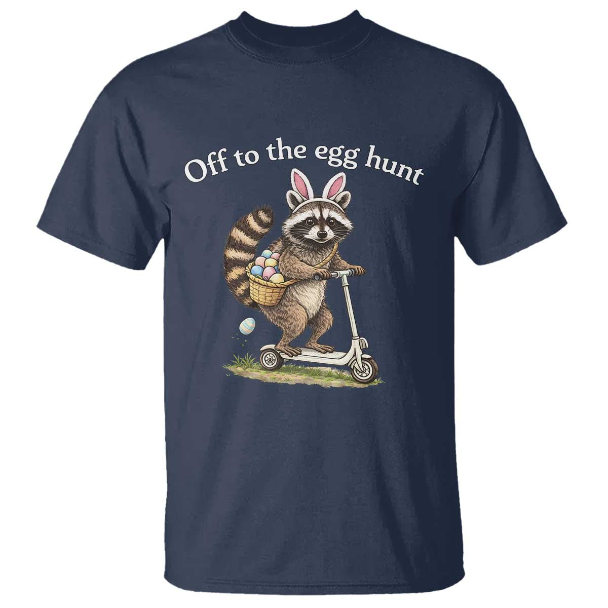 Off To The Egg Hunt T Shirt Funny Easter Raccoon