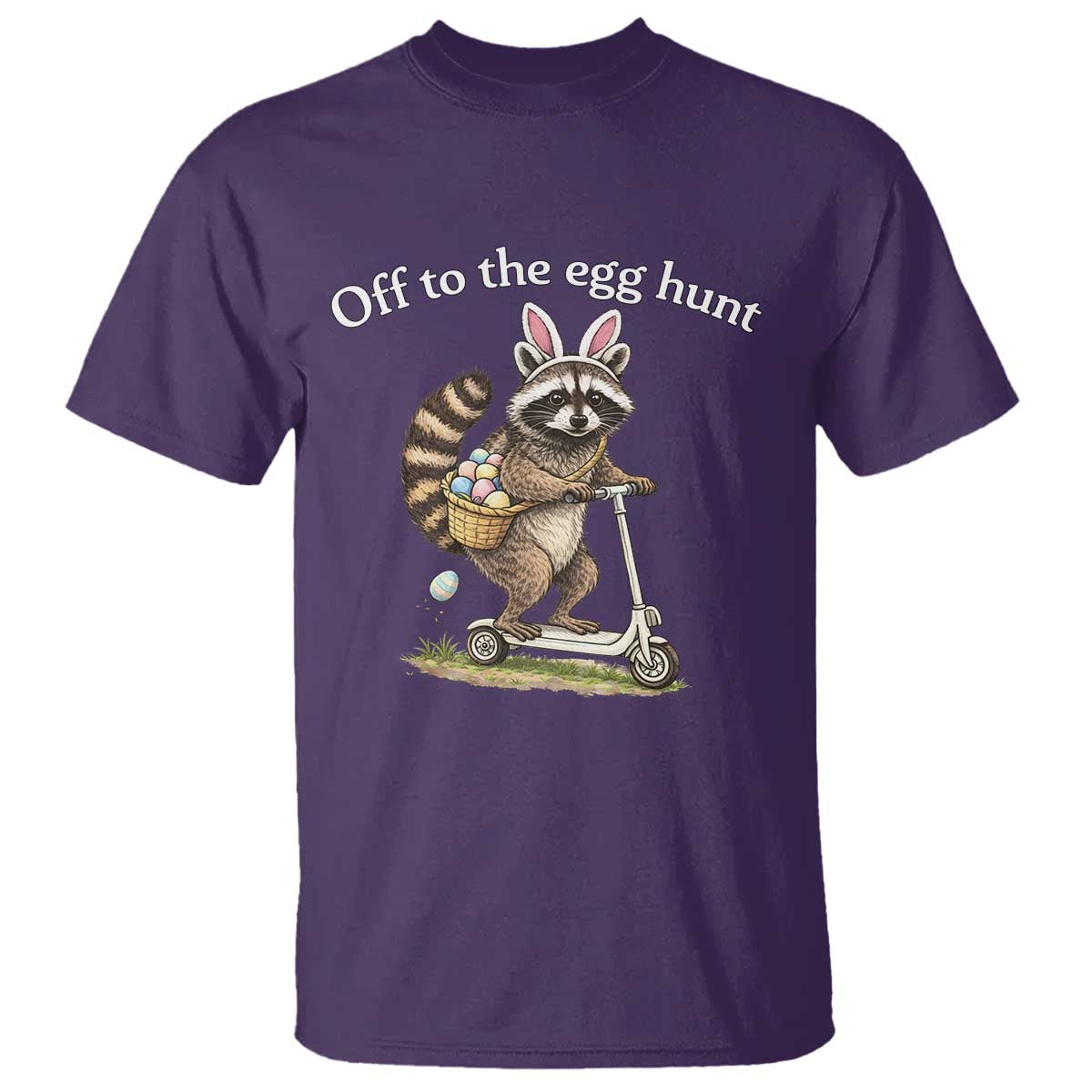 Off To The Egg Hunt T Shirt Funny Easter Raccoon