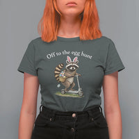 Off To The Egg Hunt T Shirt For Women Funny Easter Raccoon
