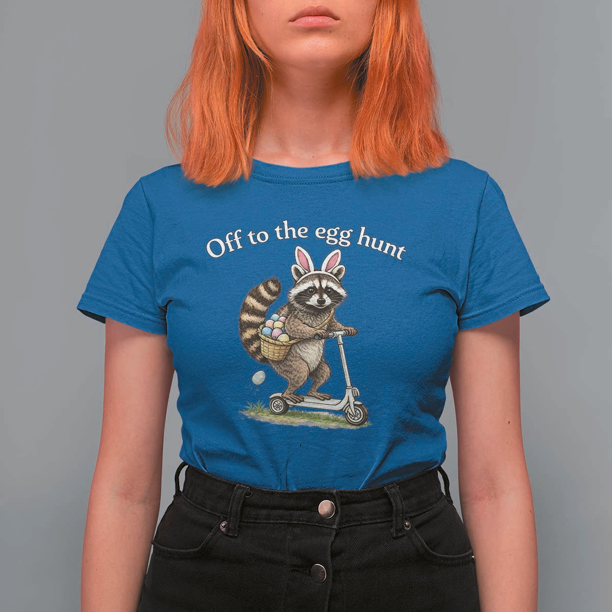 Off To The Egg Hunt T Shirt For Women Funny Easter Raccoon