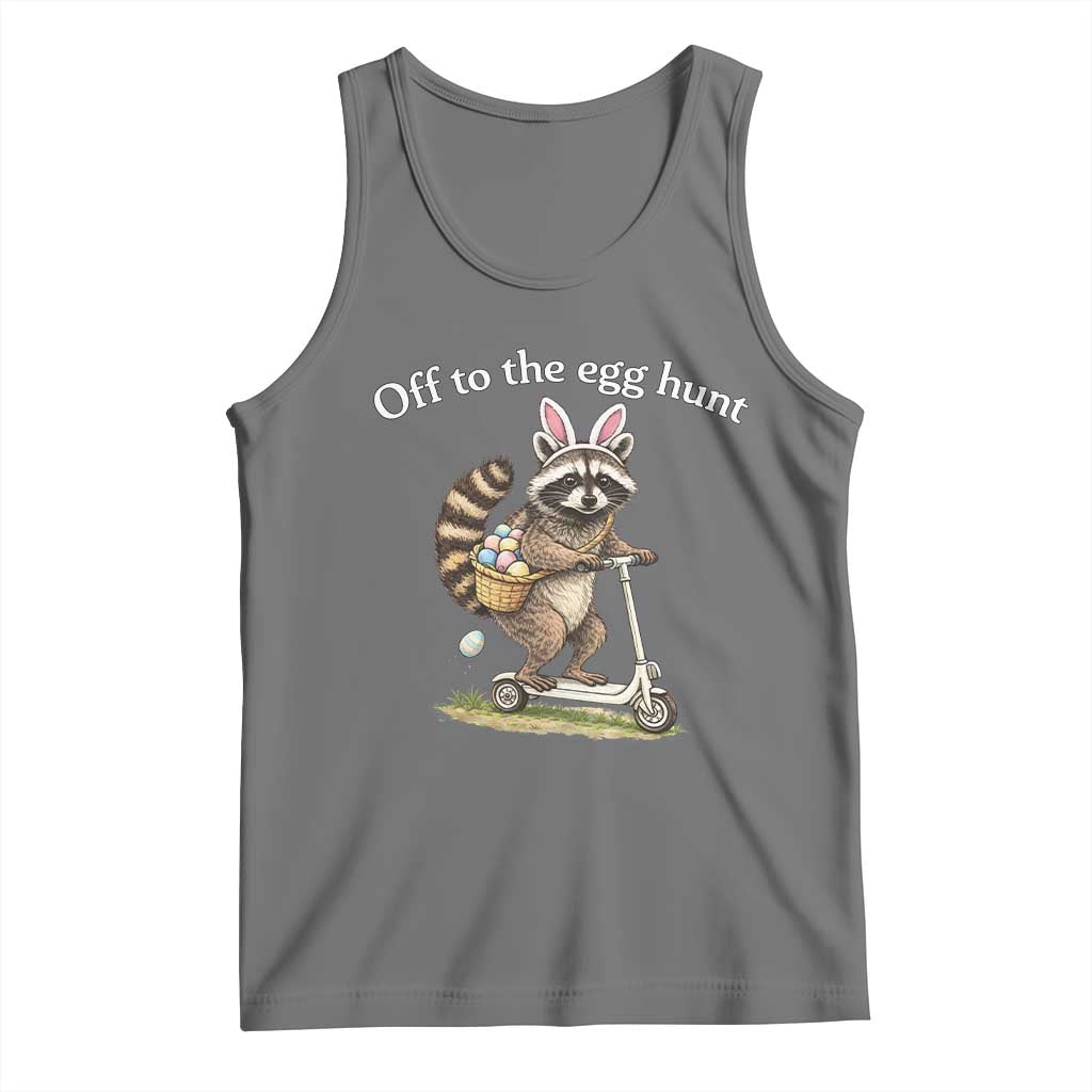 Off To The Egg Hunt Tank Top Funny Easter Raccoon
