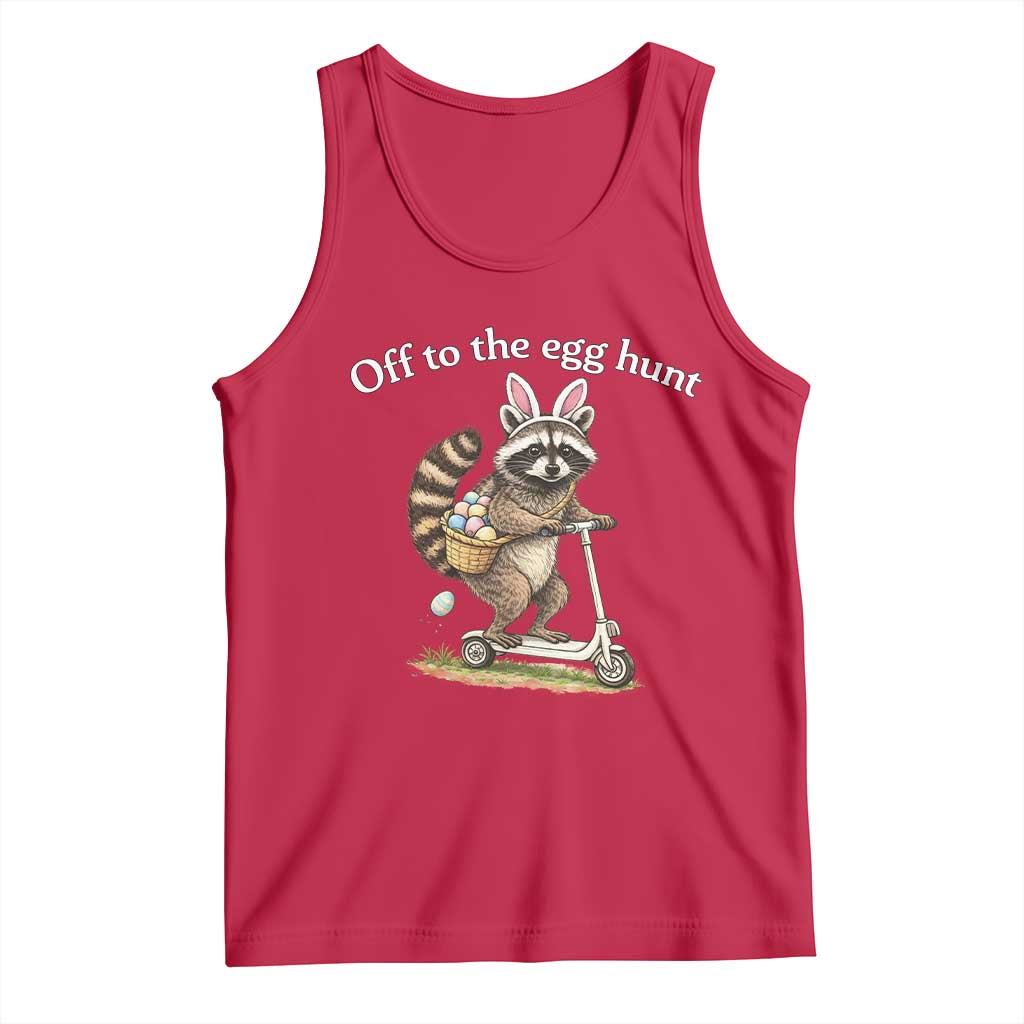 Off To The Egg Hunt Tank Top Funny Easter Raccoon
