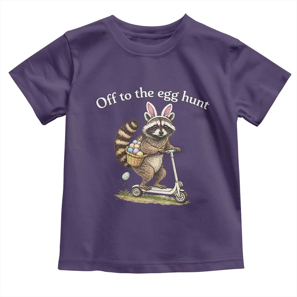 Off To The Egg Hunt Toddler T Shirt Funny Easter Raccoon