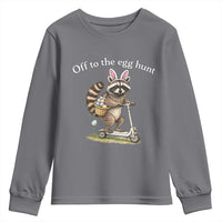 Off To The Egg Hunt Youth Sweatshirt Funny Easter Raccoon
