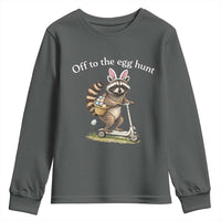 Off To The Egg Hunt Youth Sweatshirt Funny Easter Raccoon