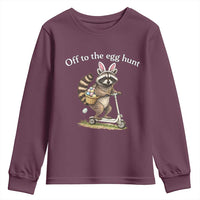 Off To The Egg Hunt Youth Sweatshirt Funny Easter Raccoon