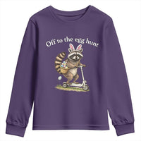 Off To The Egg Hunt Youth Sweatshirt Funny Easter Raccoon