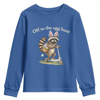 Off To The Egg Hunt Youth Sweatshirt Funny Easter Raccoon
