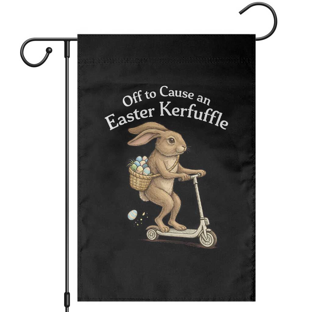 Funny Easter Bunny Garden Flag Off To The Cause an Easter Kerfuffle