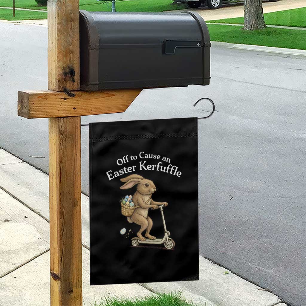 Funny Easter Bunny Garden Flag Off To The Cause an Easter Kerfuffle