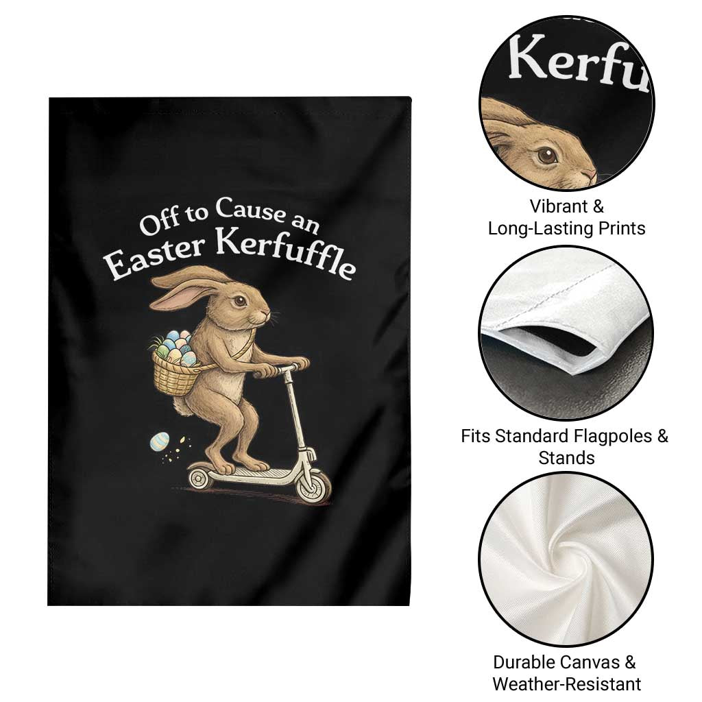 Funny Easter Bunny Garden Flag Off To The Cause an Easter Kerfuffle