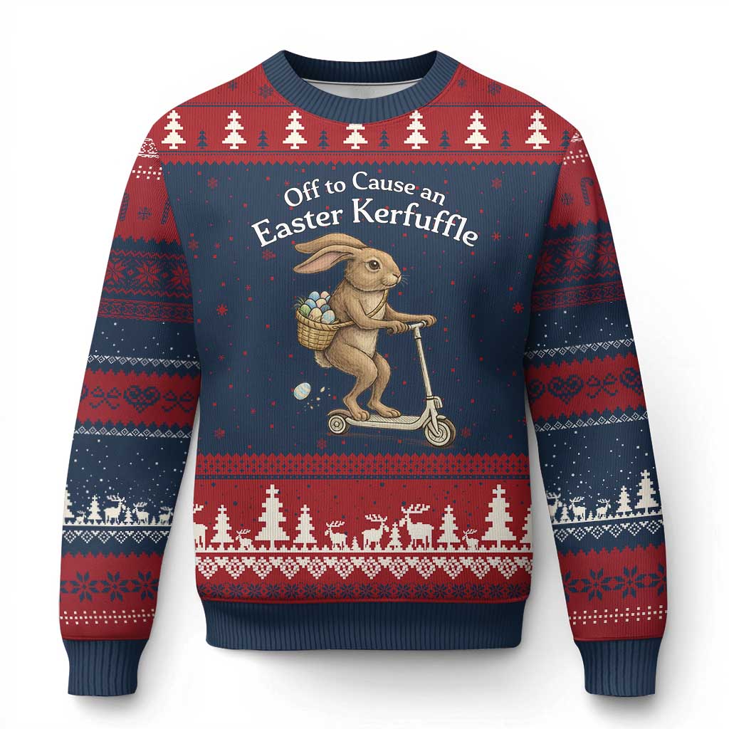 Funny Easter Bunny Ugly Christmas Sweater Off To The Cause an Easter Kerfuffle